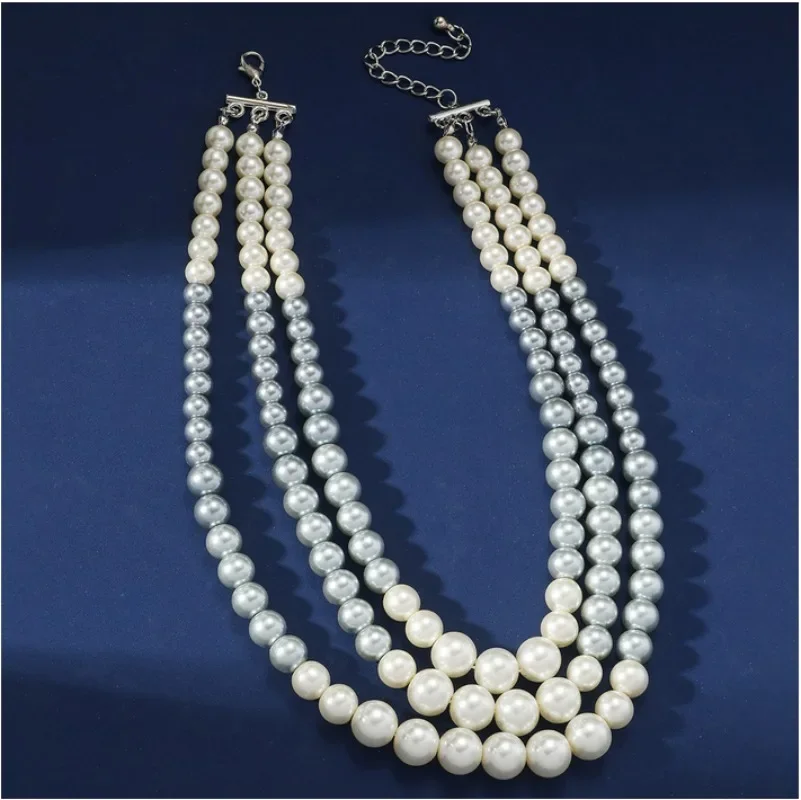 

NEW 3 ROW MULTICOLOR PEARL NECKLACE 3-10MM GENUINE PEARL FOR WOMEN JEWELRY