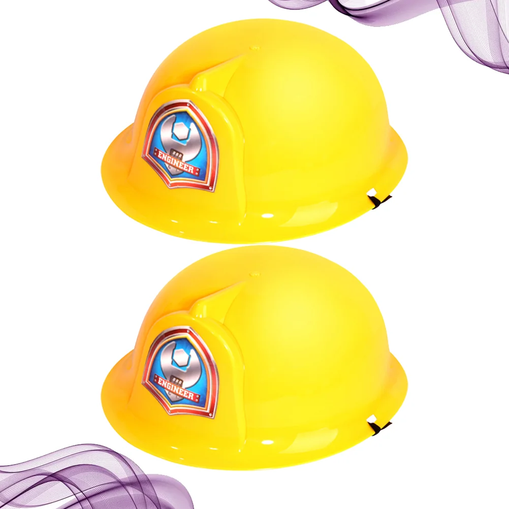 2 Pcs Boys Hats Construction Hard for Kids Yellow Simulation Safety Toddler