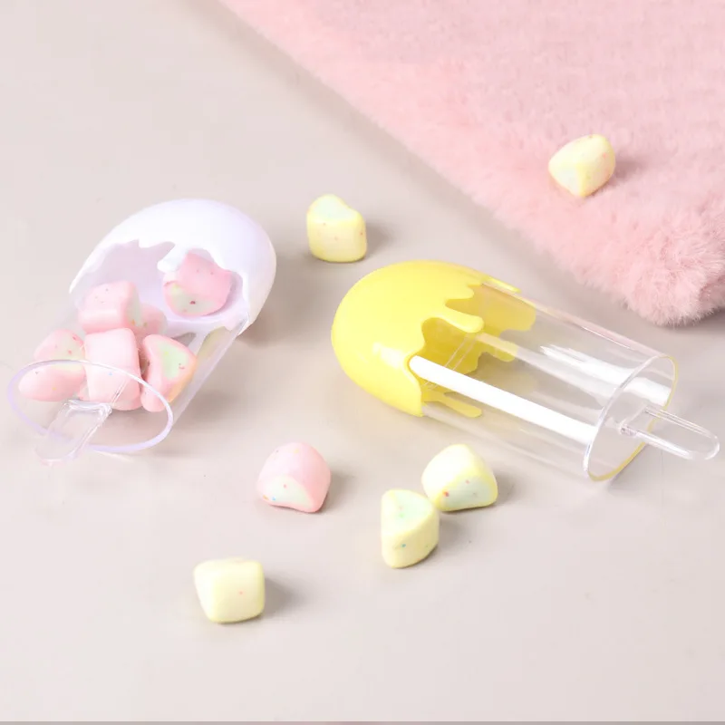 Ice Cream Shape Plastic Candy Box Creative Storage Box Transparent Sugar Packaging Gift Box for Wedding Birthday Party