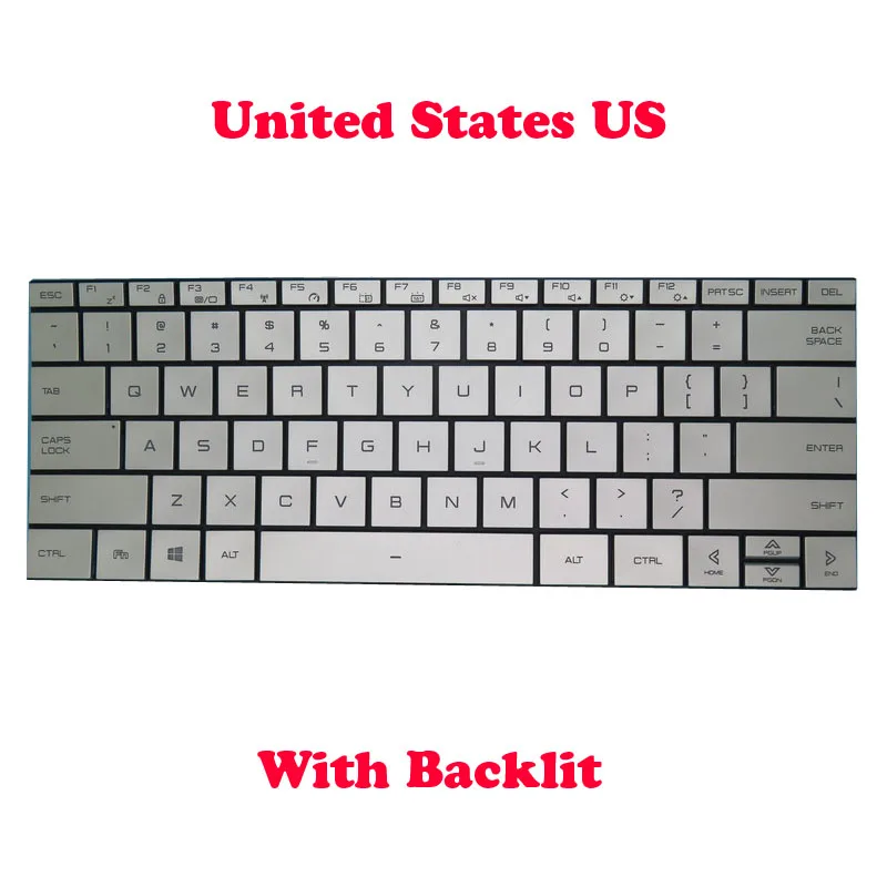 

Grey Laptop Backlit Keyboard For Tongfang PF4MN2F PF4MU1F PF4NU1F PF4PU1F PF4WN2F PF4WN3F PF4WU1F 14' United States US New