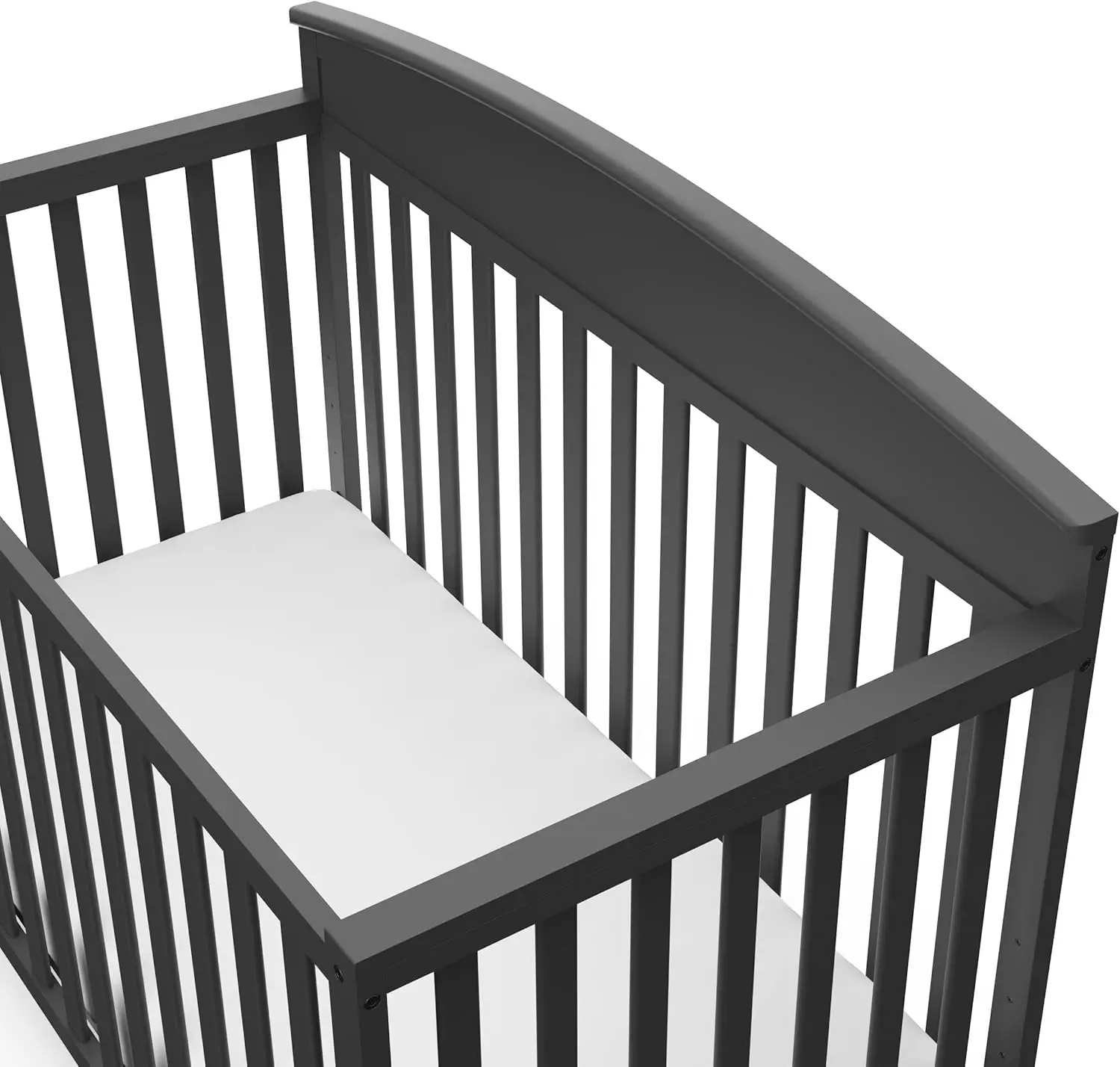 5 in 1 Convertible Crib with Premium Foam Crib and Toddler Mattress - Gray