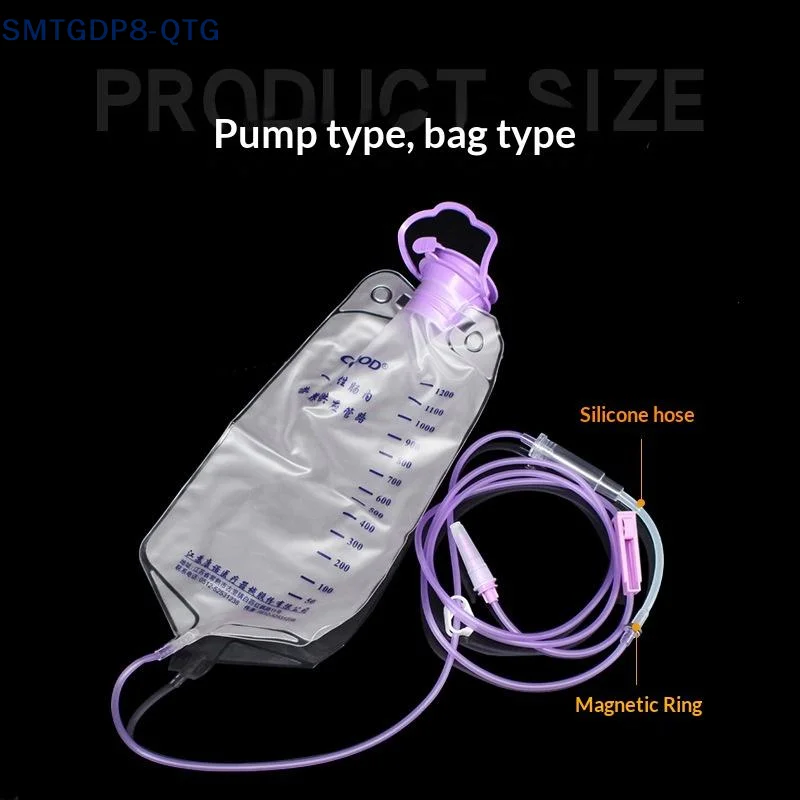 NEW 1200ml Plastic Feeding Bag Enteral Nutrition Supply Bag Nasal Feeding Nutrient Gravity Pump Transparent Tube Bag