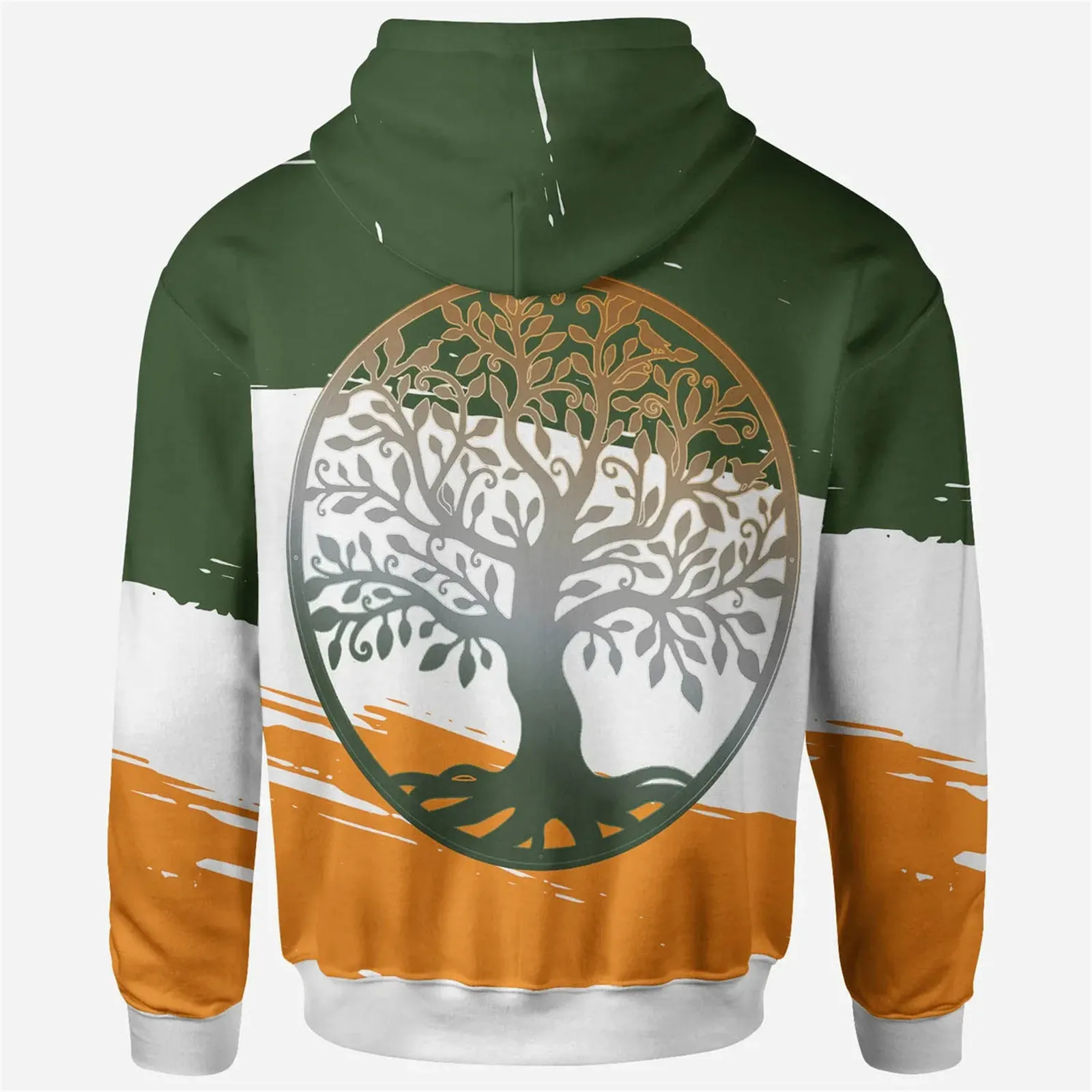 HX Celtic Hoodie St. Patricks Day Hoodies Ireland Leprechaun Tree Printed Pullovers Tops Casual Men Women Clothing Dropshipping