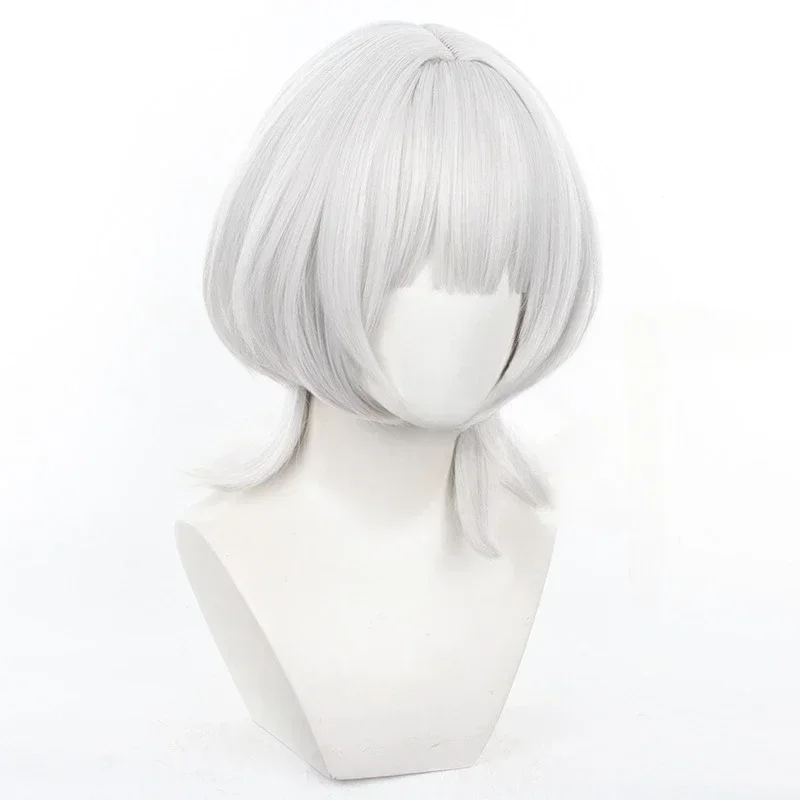 ¡Sueño de BanG! It's MyGO Rana Kaname-Peluca de Cosplay de 40cm, pelo corto blanco y gris, gorro de peluca sintética resistente al calor de Anime, accesorio de juego de rol