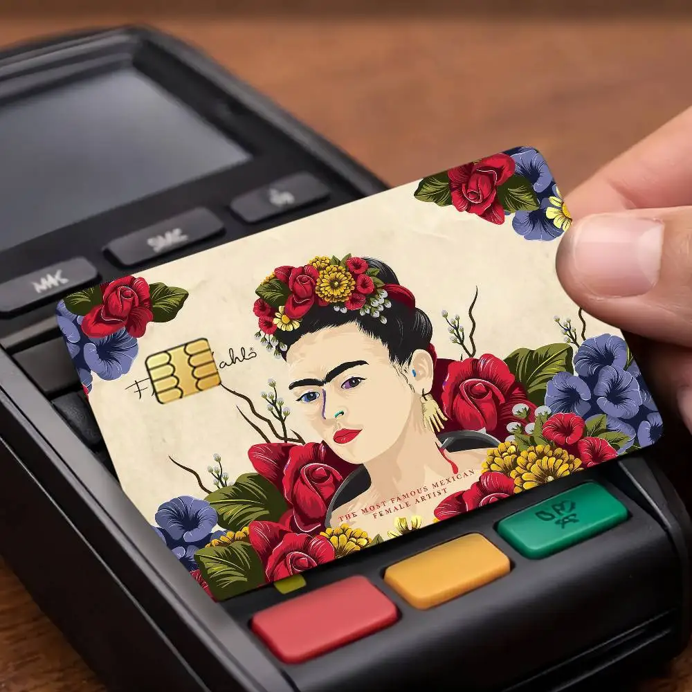 Art F-Frida K-Kahlo Laser Card Stickers For Transit Cards And Student IDs With Travel Commute