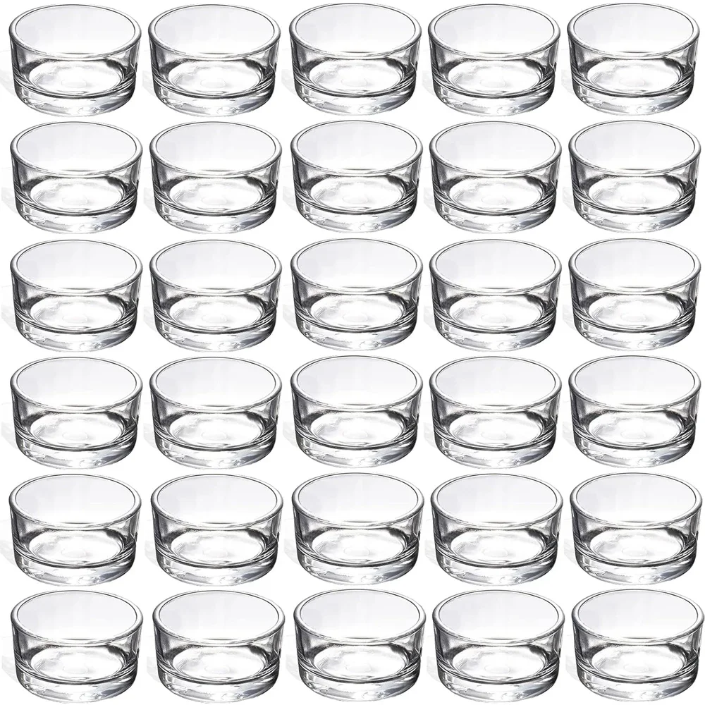 Small Clear Glass Tealight Candle Holders,Tealight Holders Bulk Use for Weddings Parties Dinner,for 1.5" Tealight
