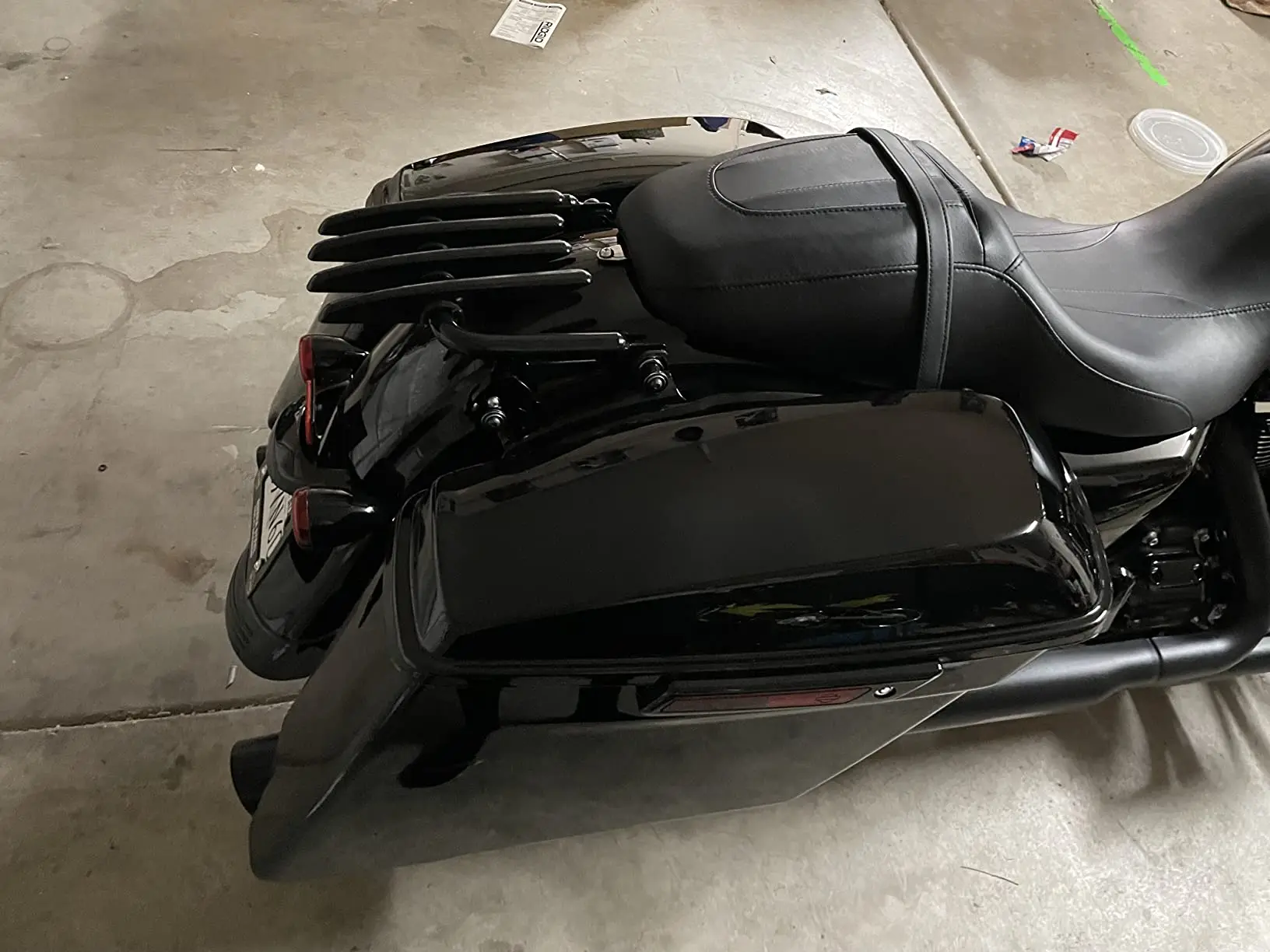 رف أمتعة أسود خفي لدراجة Harley Electra Street Glide Road King FLHX FLHT 2009-22