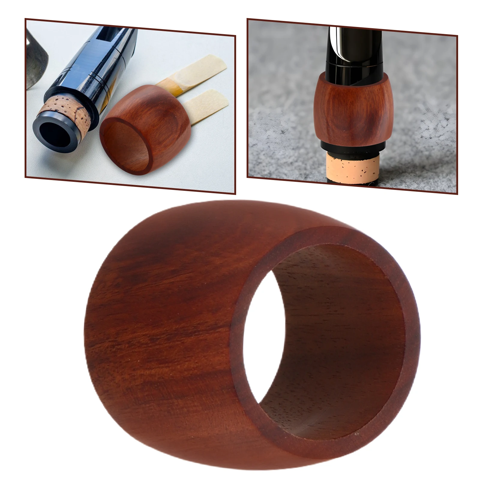 

Flute Head Card Alto Clarinet Clip Mouthpiece Clamp Solid Wood Protector Cap
