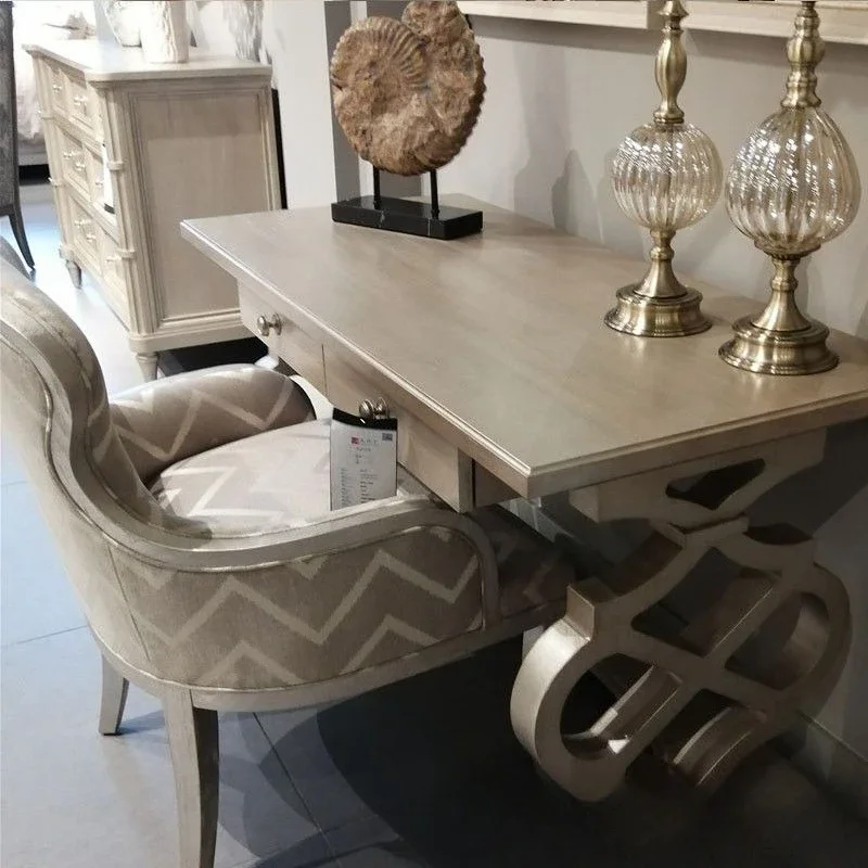 American Country ART Study Solid Wood Desk Morrie Impression High-end Creative Oak Writing Desk