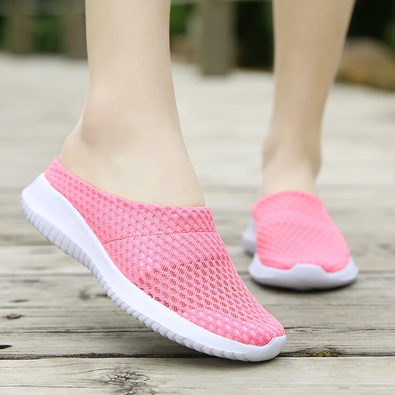 Summer Sandals for Women Breathable Soft Sole Half Slippers Mesh Comfortable Sandals Outdoor Beach Shoes footwear for woman