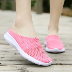 Summer Sandals for Women Breathable Soft Sole Half Slippers Mesh Comfortable Sandals Outdoor Beach Shoes footwear for woman