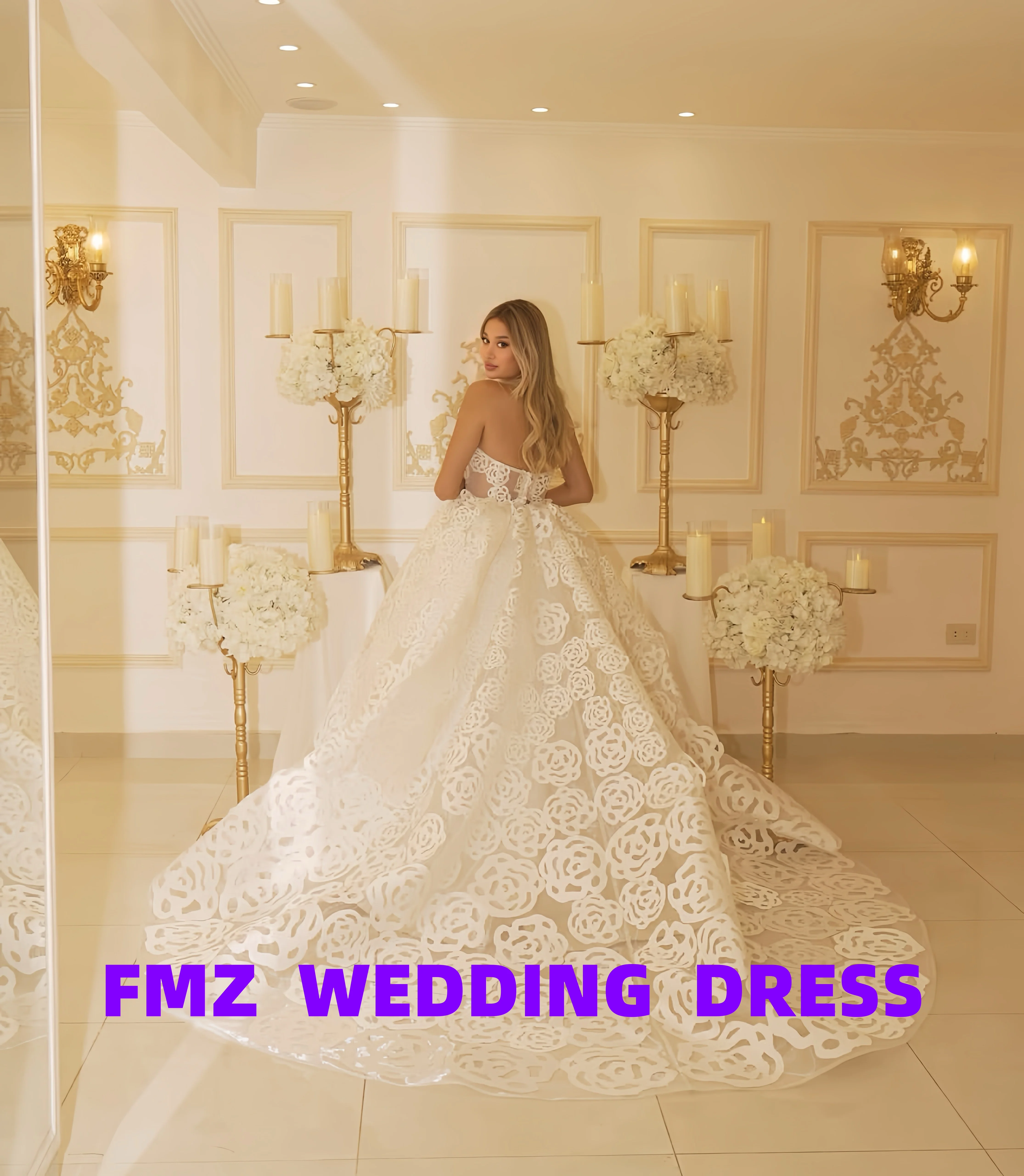 فستان زفاف أنيق مخصص بدون حمالات بدون أكمام على شكل حرف a من فيستدوس دي نوفيا فستان زفاف فيستدوس بارا موخير رداء دي ماري