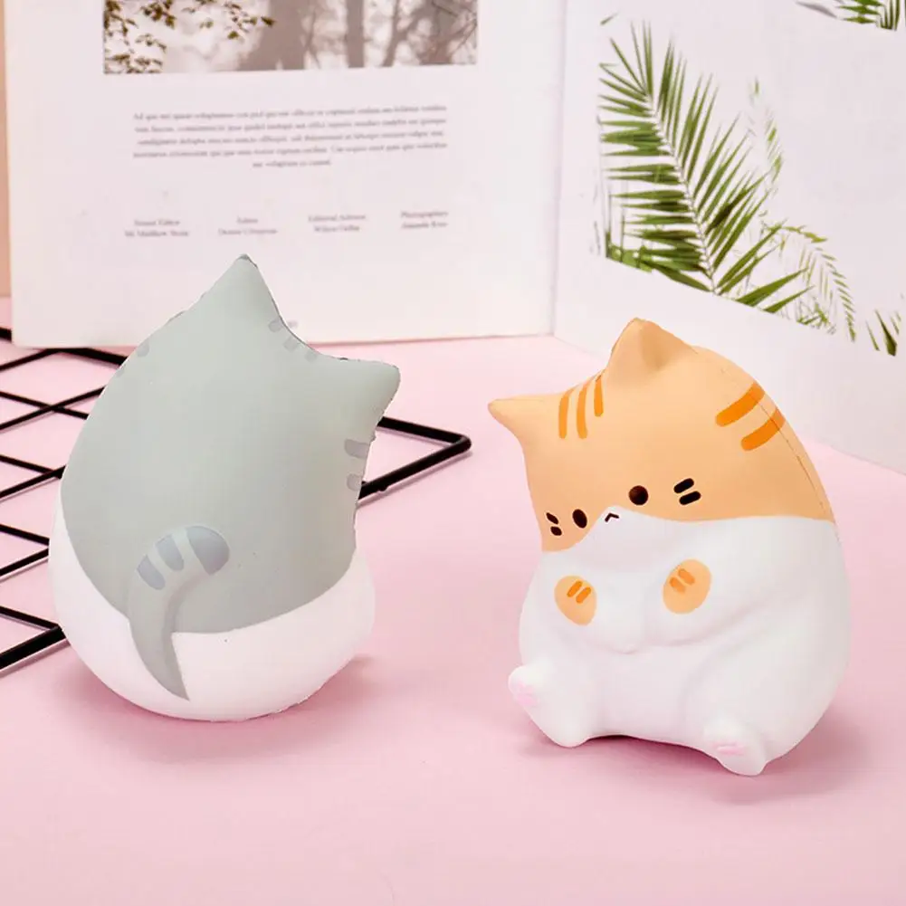 Squeeze Cat Toy Cartoon Kawaii Cat Rebound Rising Animal Toy Stress Relief Ball Adornment For Girls Room