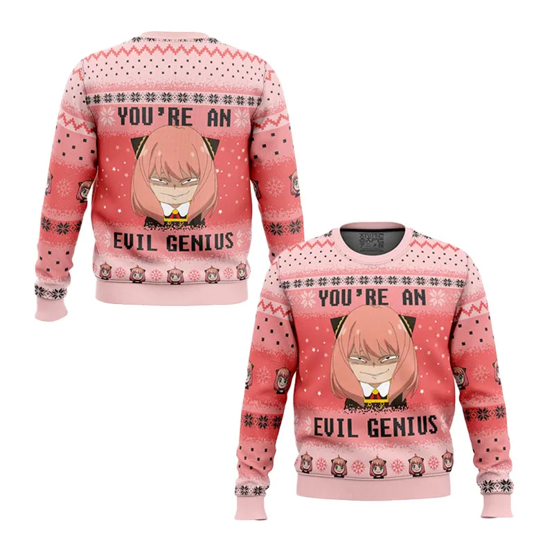 سترة Spy X Family Ugly لعيد الميلاد بسيطة وعصرية ومسامية وممتصة للرطوبة مناسبة لحفلات عيد الميلاد #1