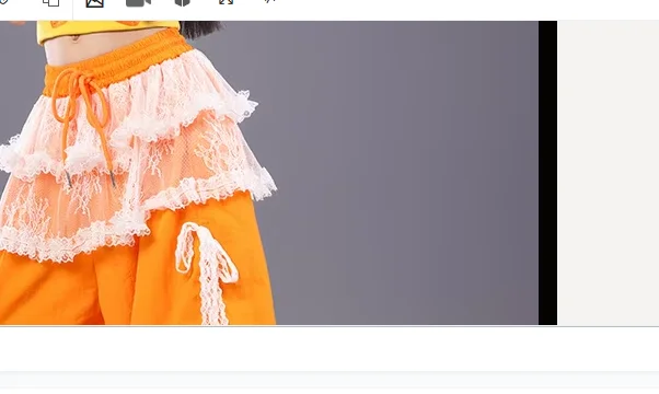 Girls K-pop Crop Tank Top Orange Lace Pants Street Dance Skirt Child Streetwear Girl Group Costume Kids Hip Hop Jazz Clothes Set