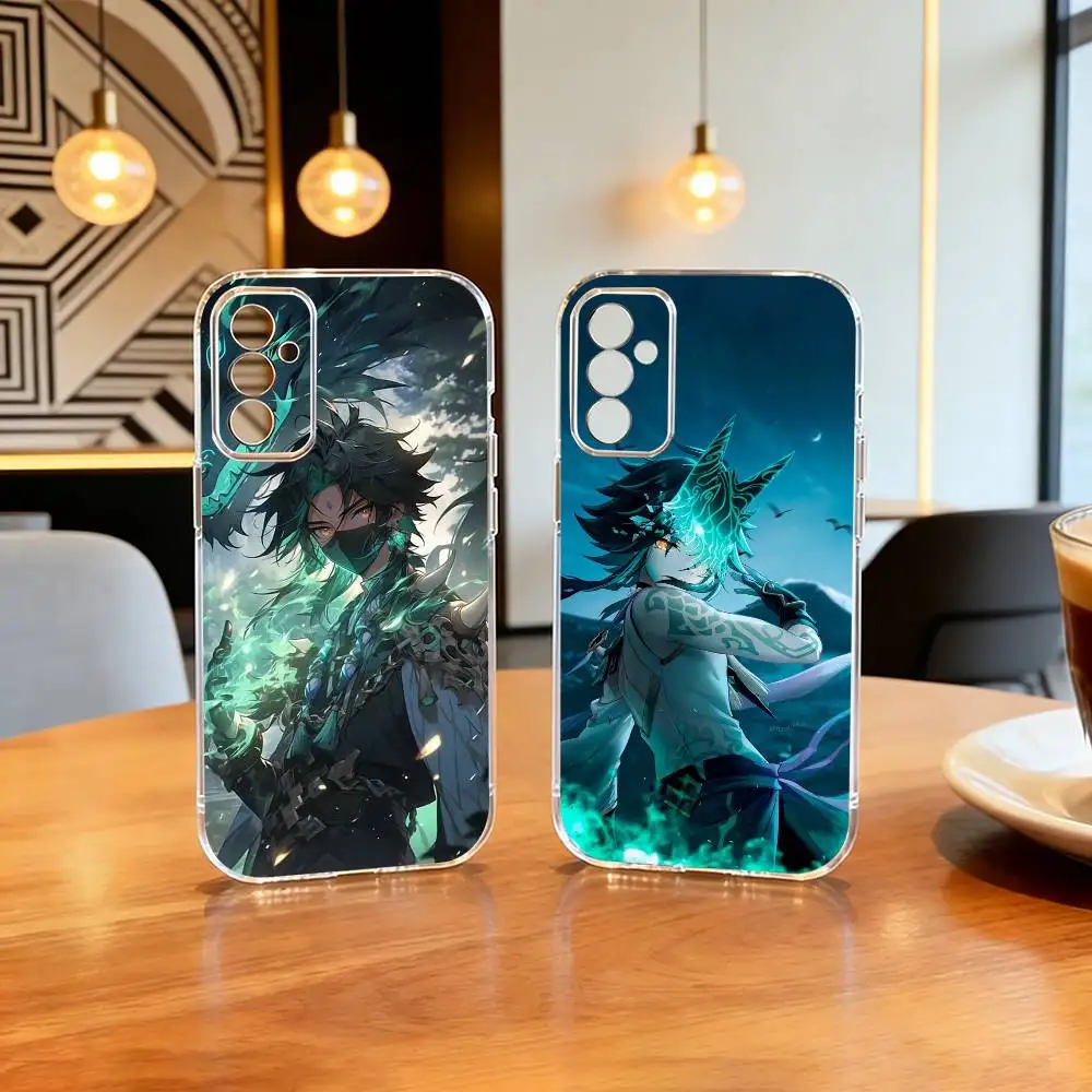 G-Genshin Impact Xiao Phone Case Transparent Silicone Soft For SamsungA10,12,20,21S,30,31,40,50,51,52,70,71
