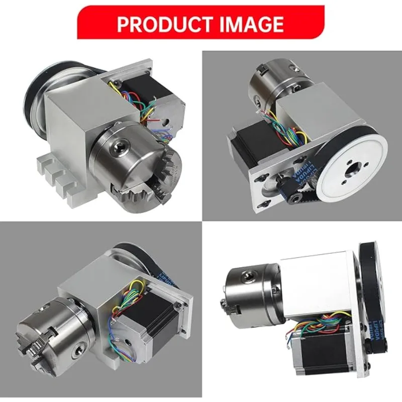 Rotary Axis 4th Axis with 3 Jaw Chuck,K11-80mm Hollow Shaft Dividing Head Rotational A Axis w/ 65mm Tailstock Reducing Ratio