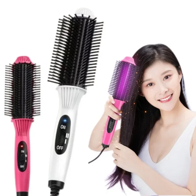 

Электрический выпрямитель 2 в 1, женская портативная расческа с быстрым нагревом, профессиональная модная портативная расческа для прямых волос, инструменты для укладки волос