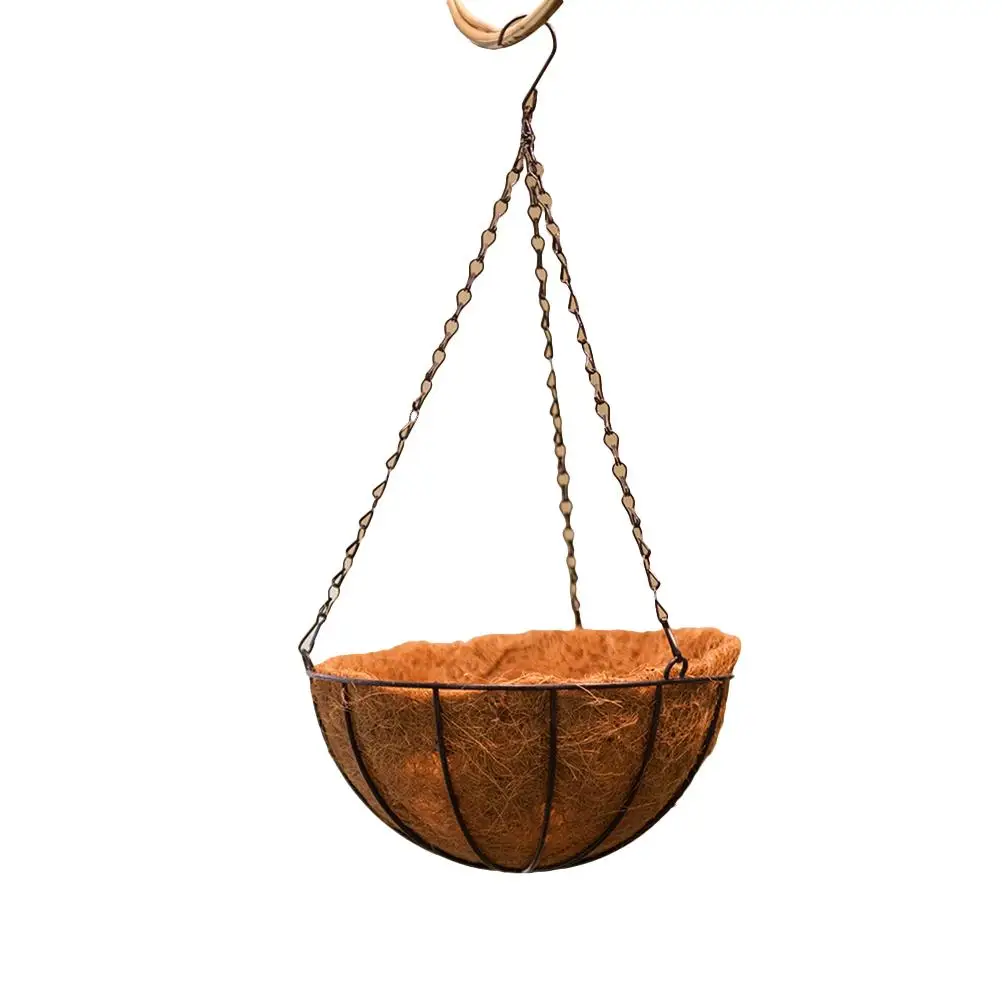 

Hanging Flower Pot Durable Coconut Fiber Steel Wire Rustproof Safe Outdoor Balcony Planter Plant Holder Waterproof Long Term Use