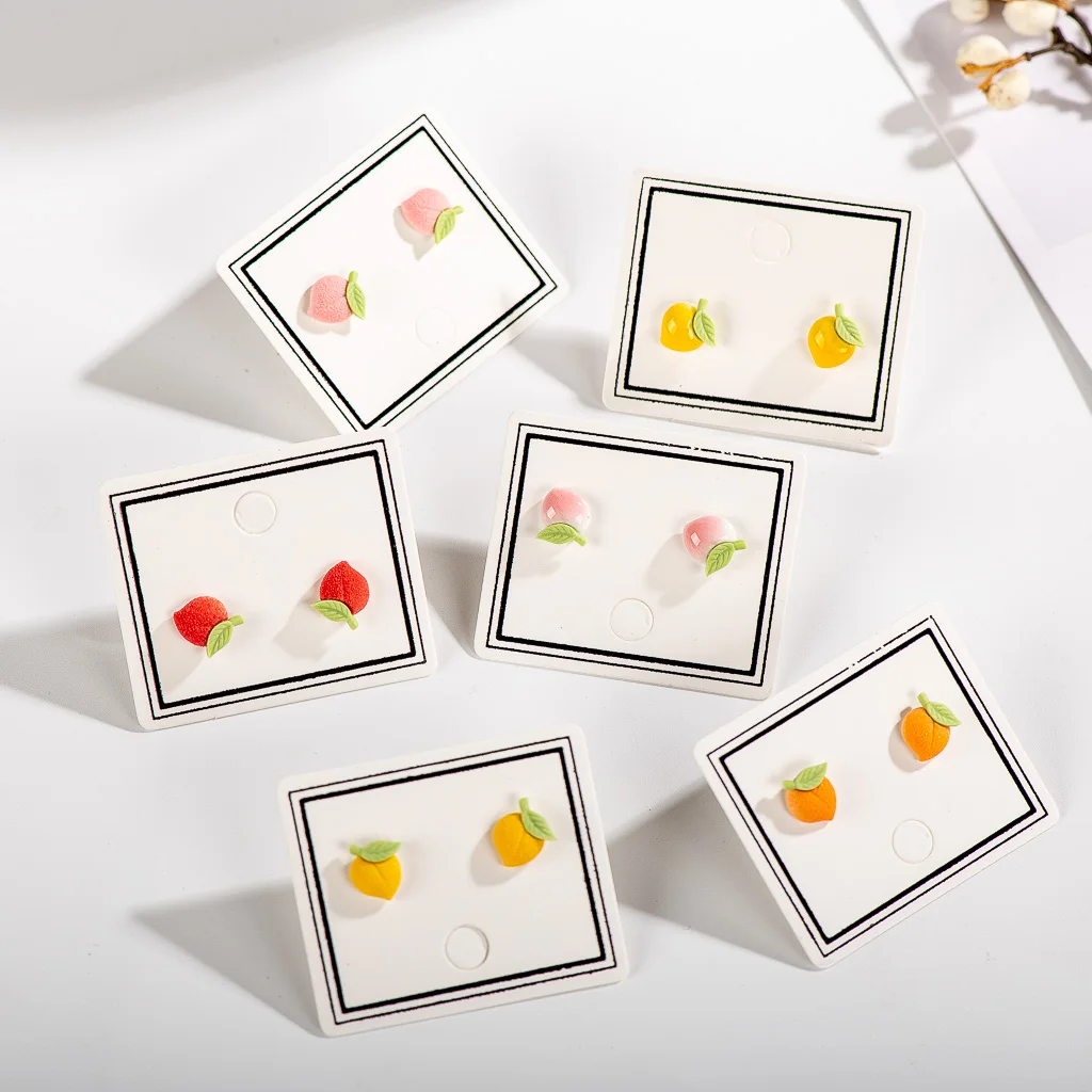 Small And Exquisite Colorful  Fruit Peach Ceramic Earrings Hand Painted  Gothique Accessories Jewellery Aretes De Mujer #XN342