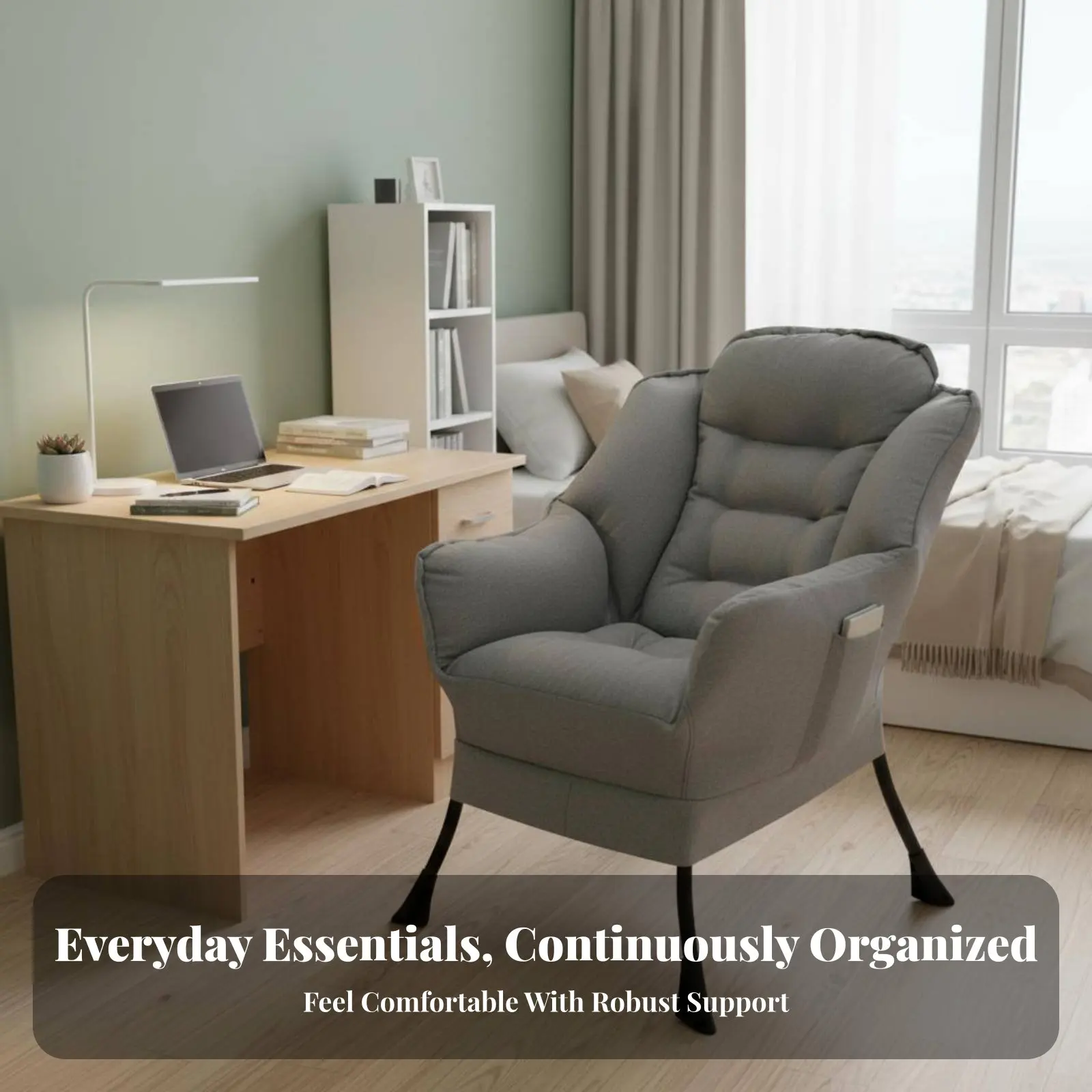 

3 Pieces Asymmetrical Couch Combination Minimalist Design Upholstered Seating Group Comfortable Thick Cushions for Small Spaces