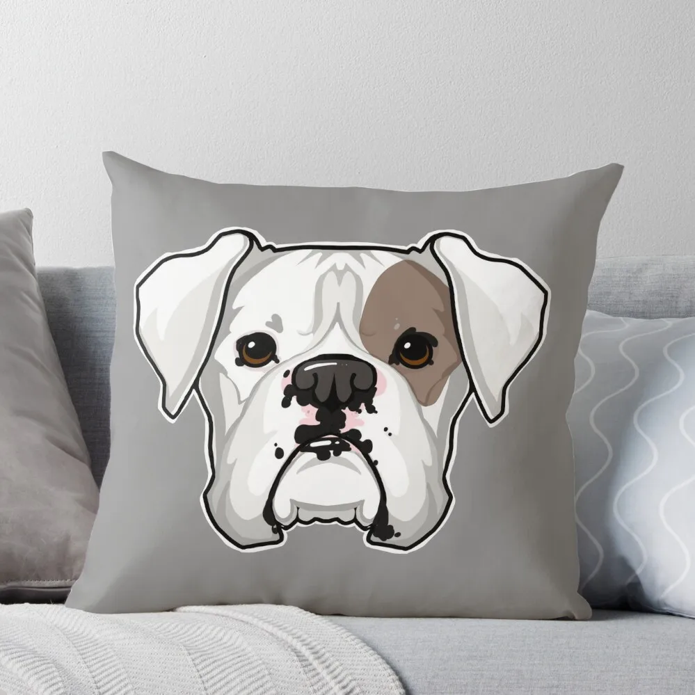 White Boxer with spot Throw Pillow Sofa Covers For Living Room Bed pillowcases Decorative pillow case