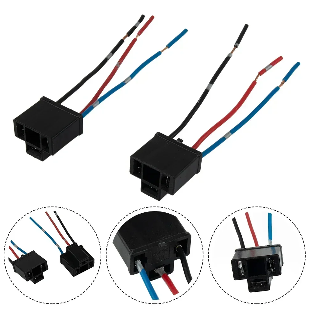 2Pcs H4 Bulb Socket Hot Sale 3 Pin Headlight Replacement Repair Bulb Holder Connector Plug Wire Socket Replacement Part Accessor