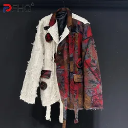 PFHQ Design Rose Suit Loose Casual Trendy Coat Men 2024 Contrast Color Long Sleeve Korea Fashion Male Tops 21Z5933