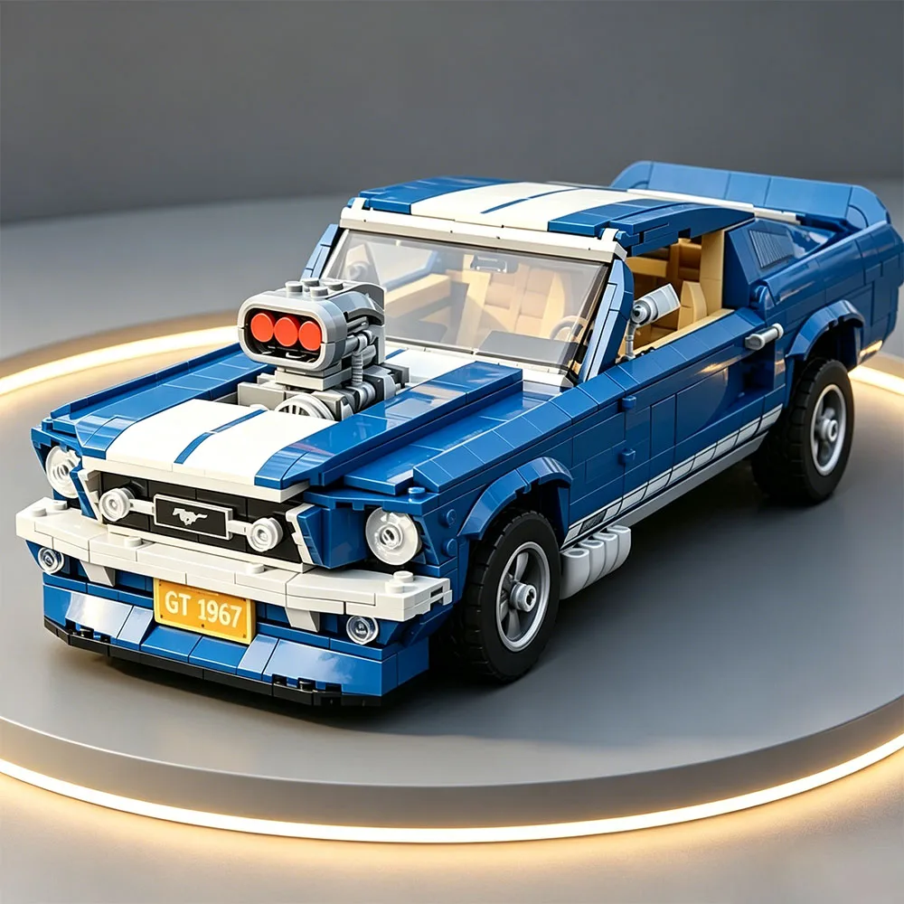 

MOC1471Pcs Sports Racing Car Ford Mustang Model Building Blocks Compatible 10265 Toys For Boys Birthday Gifts