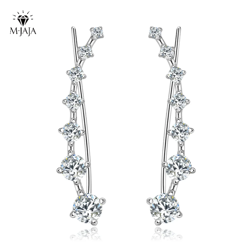 

M-JAJA Moissanite Smile Shape Earrings Diamond Stud Earrings for Women S925 Sterling Silver Wedding Party Trendy Jewelry Gift