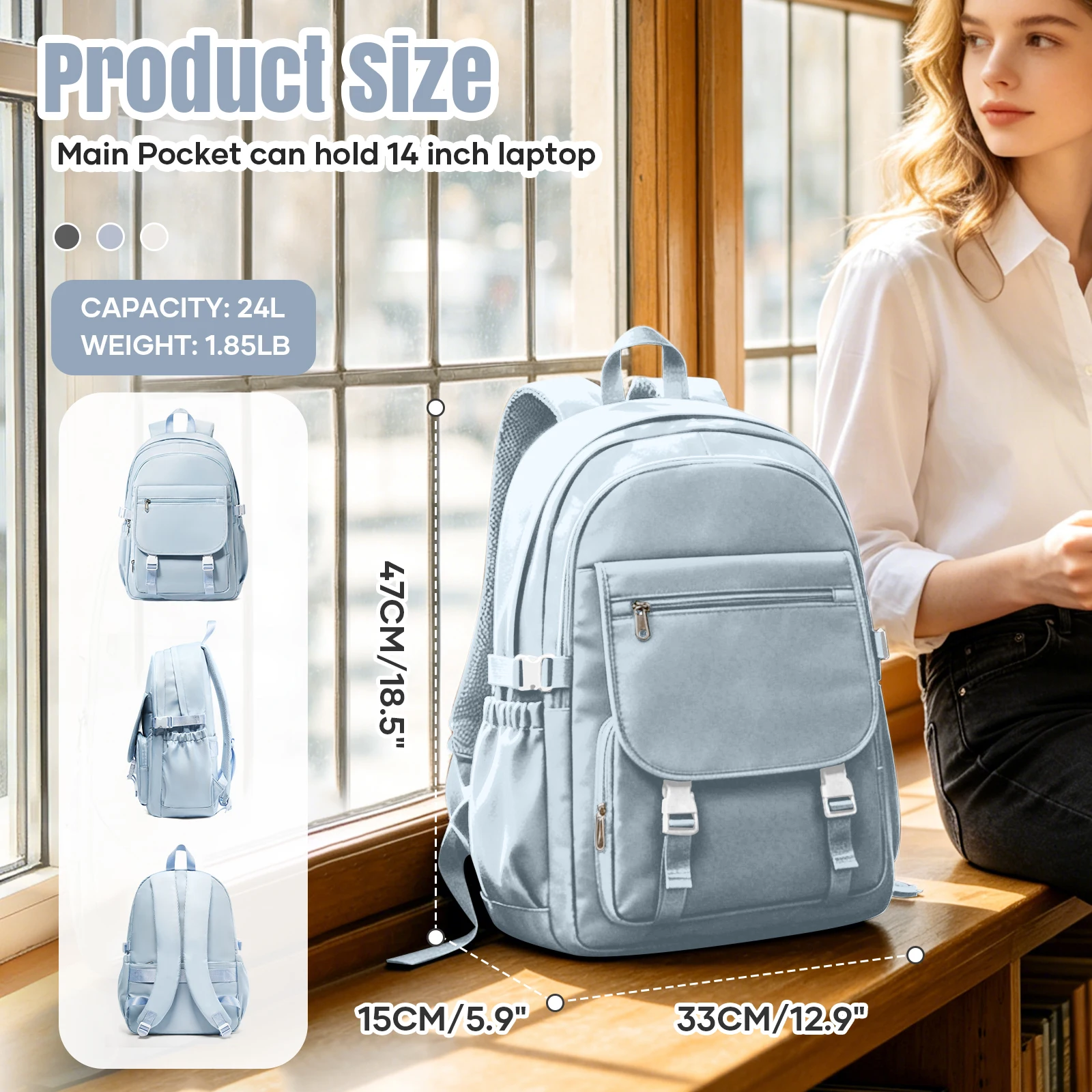 School Backpack for Girls Teenager，Neutral Bookbag Casual Backpack, Women's Backpack, Ita Backoack, Student Backpack for Travel