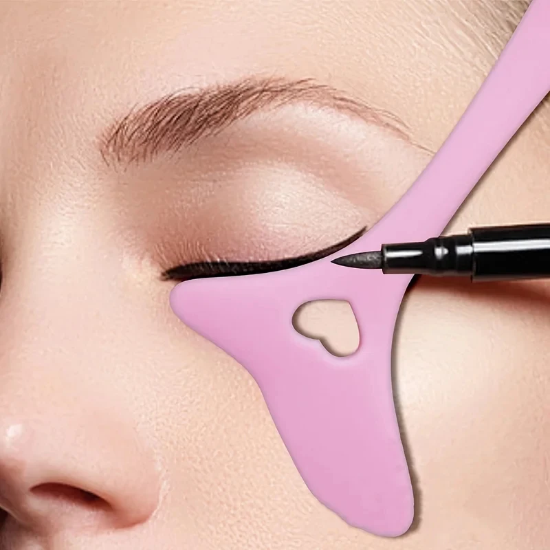 Plantillas para delineador de ojos, plantillas para sombra de ojos, herramienta de silicona para delineador de ojos, herramienta multifuncional para maquillaje de ojos para principiantes, 1/2 unidades