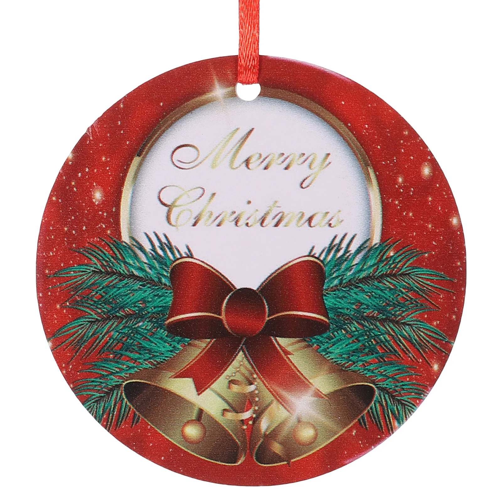 

Rustic Xmas Pendant Double-Sided Hanging Christmas Tree Door Sign Front Decor Merry Christmas Holiday Ornament