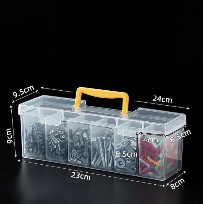7-teiliges Hardware-Aufbewahrungsbox-Set mit herausnehmbaren Innenbehältern, tragbarer Fach-Organizer, PP-Werkzeugkoffer für Schrauben, Muttern, Bolzen und kleine Handwerksarbeiten – Detail 1
