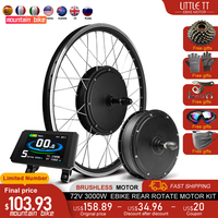 Ebike Conversion Kit 72V 3000W Brushless Gearless Rear Rotate Hub Motor Wheel 20/26/27.5/29inch For Electric Bike Conversion Kit
