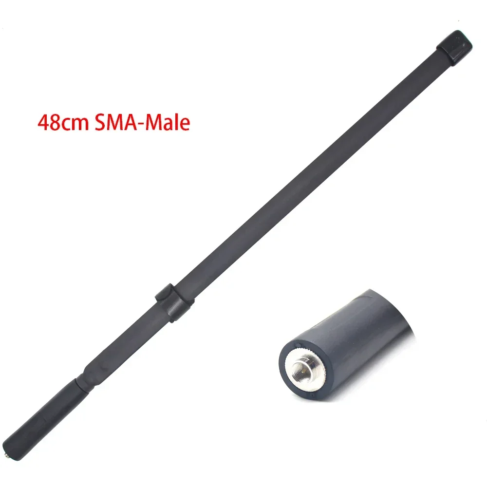 Antena plegable SMA macho de doble banda para walkie talkie YAESU ICOM TYT, 48cm