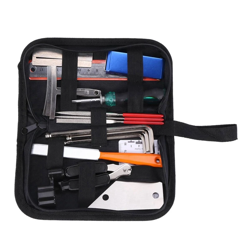 3X Guitar Tool Kit Repairing Maintenance Tools String Organizer String Action Ruler Gauge Measuring Tool Hex Wrench Set