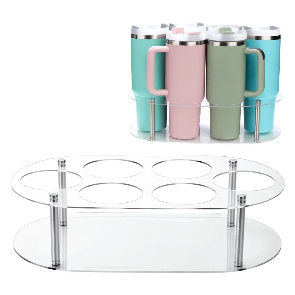 

Органайзер-подставка для стаканов и бутылок, 6-слотовая подставка для хранения, винная полка для кухонной столешницы, дома, кладовой