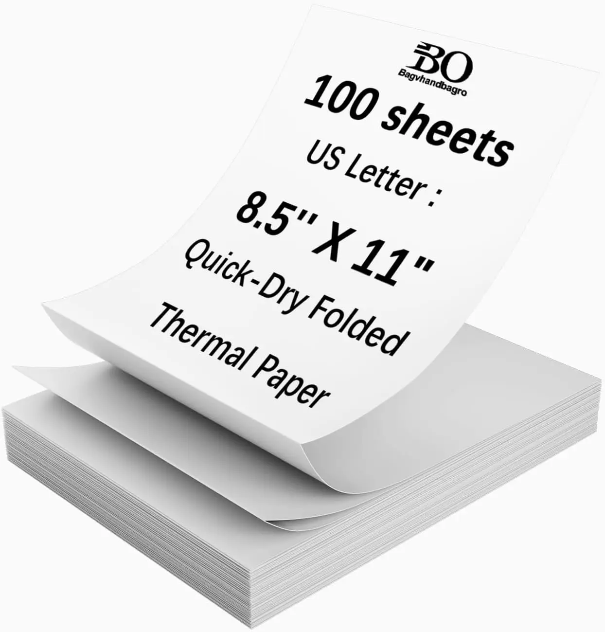 

8.5x11 Inch Thermal Printer Paper, 100 Sheets US Letter Size, Compatible with Portable Printers, Continuous Folding