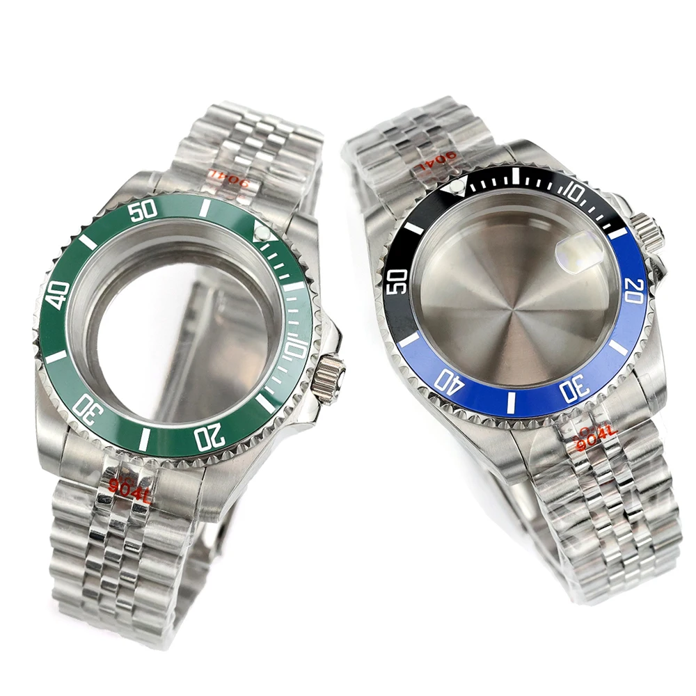40mm NH35 Watch Case Stainless Steel Sapphire Glass For NH35 NH36 NH38 Movement 28.5mm Dial Jubilee Bracelet Submariner Case