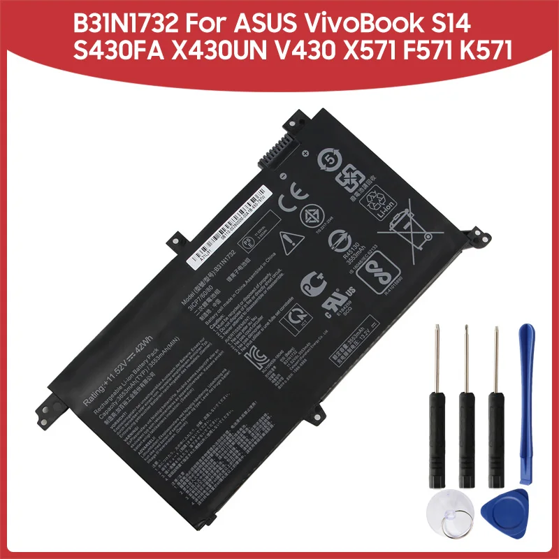 

Replacement Battery B31N1732 For VivoBook S14 X571GD X571GT F571GD 430FA S430FN S430FA S4300F/U VX60G 3653mAh