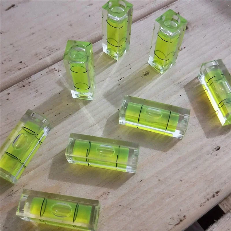 

N04R 100Pc Mini Bubble Spirit Level 10X10x29mm Square Levels For Wall Frames Art Displays Picture Hanging RV Tripod Measuring