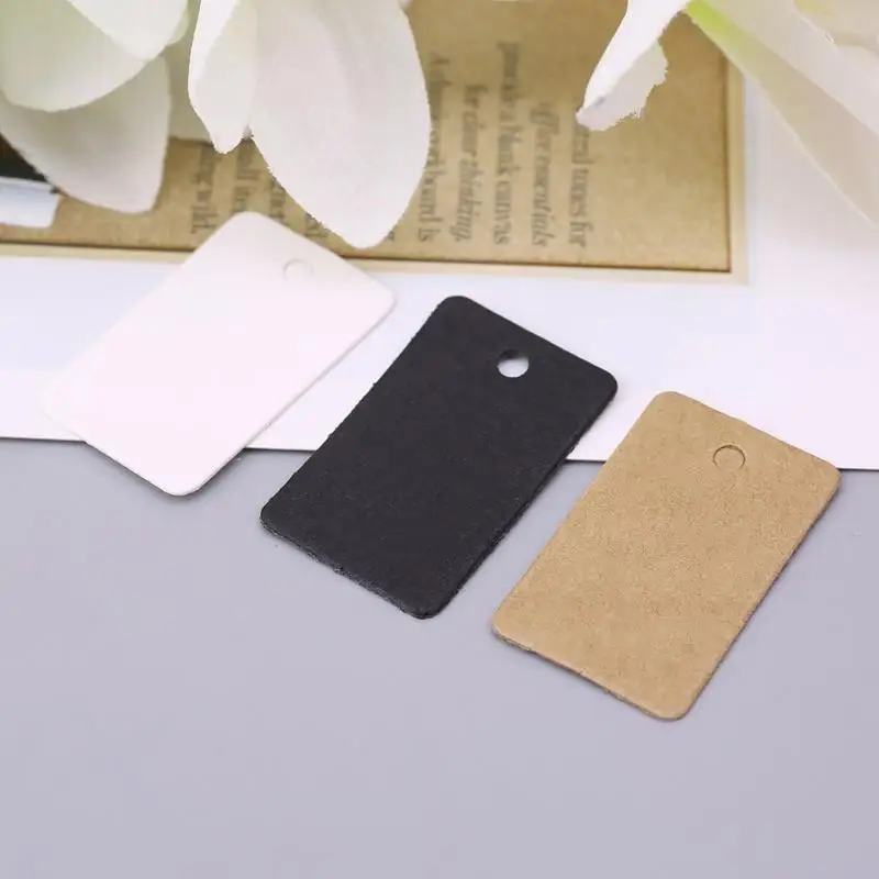 L9BE 100pcs Kraft Paper Gift Cards Hang Tags Jewelry Labels Tag Craft Decor 2x3.3cm