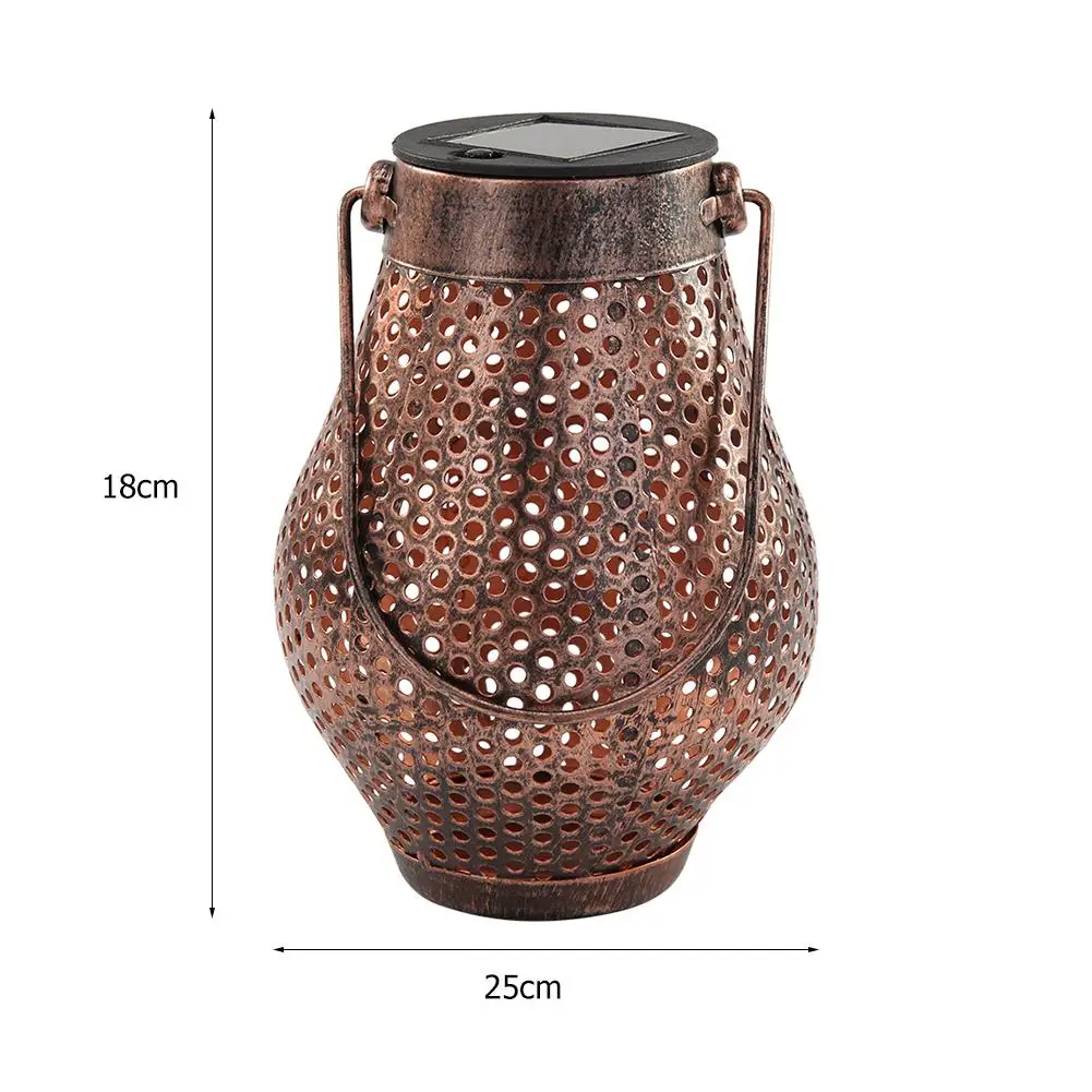 Retro Solar Power LED Lantern Outdoor Garden Hanging Lamp Lawn Landscape Light Path Stake Lamps Solar Light Home Decoration