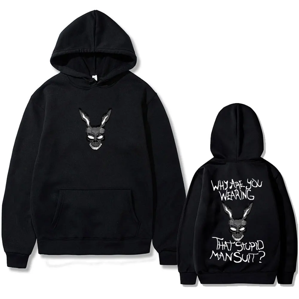 

Movie Donnie Darko Why You Wearing That Stupid Man Suit Graphic Hoodie Men Casual Cotton Vintage Sweatshirt Oversized Clothes