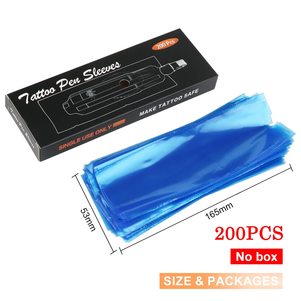 200 قطعة آلة الوشم القابل للتصرف أكياس واقية الغبار برهان مكافحة القذرة كم لأقلام الوشم ملحق أساسي للفنانين