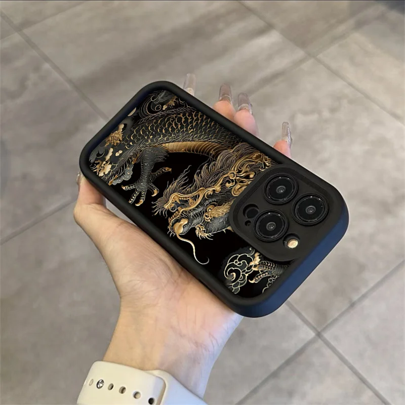 Golden dragon Phone Case For OPPO Reno 10 Pro Plus 8T 4G 7Z 8Z 2 4 5 6 Pro 8 3 4Z Find X3 X5 R15 R17 F9 Silicone Cover