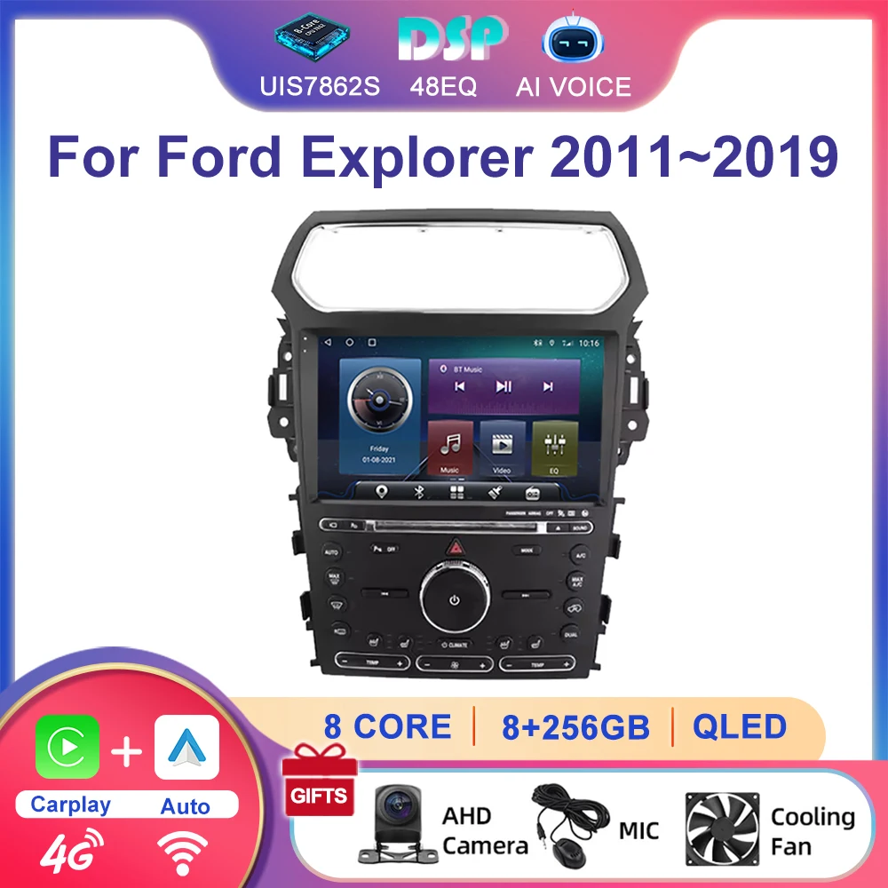 10'' GPS Navigation WIFI FM RDS BT Android Multimedia Carplay Touch Screen Radio Player Car Stereo For Ford Explorer 2011~2019 