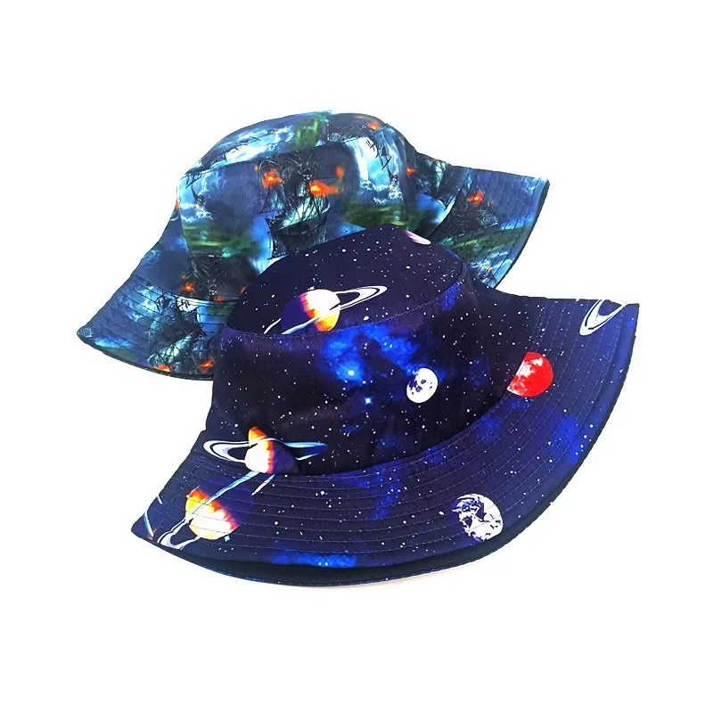 

Spring Cotton Print Bucket Hat Fisherman Hat Outdoor Travel Sun Cap for Men and Women 237