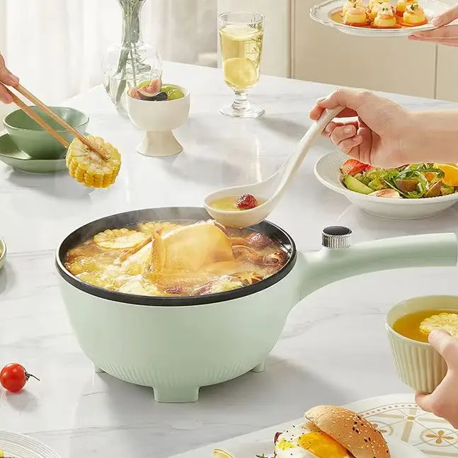 Supor مقلاة كهربائية منزلية متعددة الوظائف الطبخ وعاء الطبخ الكهربائي 3.5L مقلاة كهربائية مع باخرة من الفولاذ المقاوم للصدأ